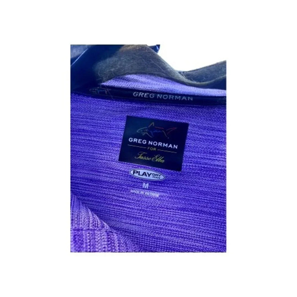 Greg Norman Purple Heathered Polo Style Shirt - Picture 3 of 3